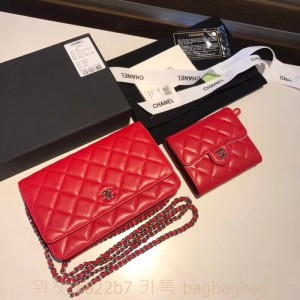 샤넬 CHANEL WOC 체인 크로스백 금장/은장