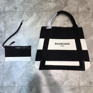 발렌시아가 BALENCIAGA 네이비 카바스 토트백 미디움