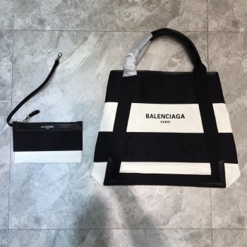 발렌시아가 BALENCIAGA 네이비 카바스 토트백 미디움