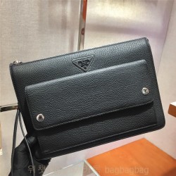 프라다 PRADA 해머드 레더 클러치 백 2VF018