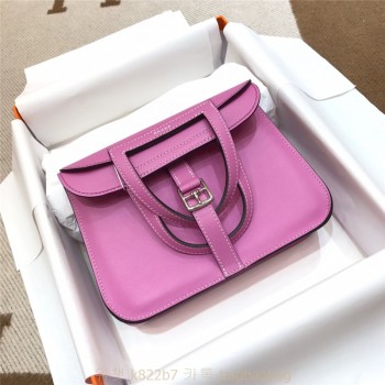 에르메스 HERMES 미니 할잔백 Swift 가죽 금장 은장 22cm
