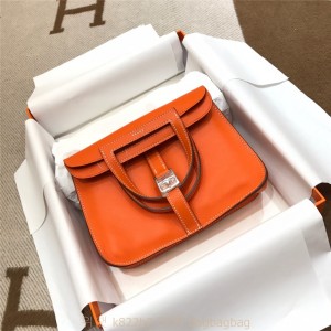 에르메스 HERMES 미니 할잔백 Swift가죽 금장 은장 22cm