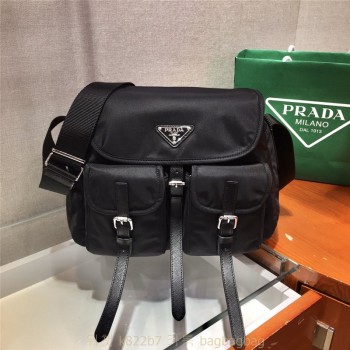 프라다 PRADA 나일론 앤 사피아노 가죽 숄더백 1BD225