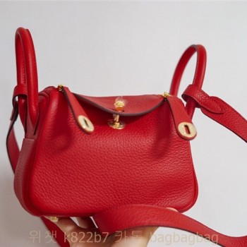 에르메스 HERMES 린디 Mini Lindy Togo가죽 금장 은장