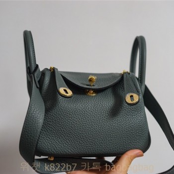 에르메스 HERMES 린디 Mini Lindy Togo가죽 금장 은장