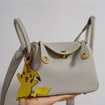 에르메스 HERMES 린디 Mini Lindy Togo가죽 금장 은장