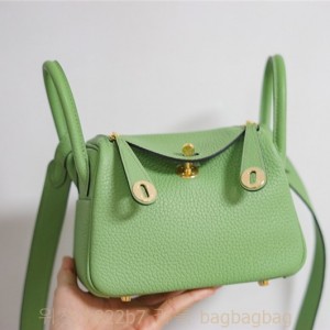 에르메스 HERMES 린디 Mini Lindy Togo가죽 금장 은장