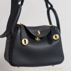 에르메스 HERMES 린디 Mini Lindy Togo가죽 금장 은장