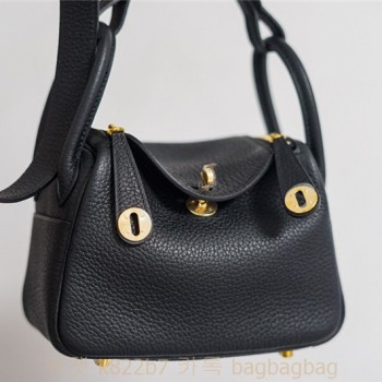 에르메스 HERMES 린디 Mini Lindy Togo가죽 금장 은장