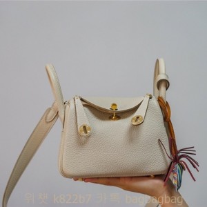에르메스 HERMES 린디 Mini Lindy Togo가죽 금장 은장