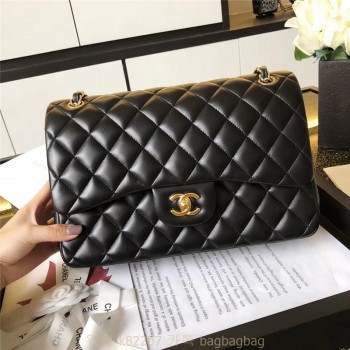 샤넬 CHANEL 클래식백 캐비어 램스킨 금장 은장 30cm