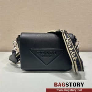 프라다 PRADA 남성 남자 2VD046 사피아노 크로스 백 블랙