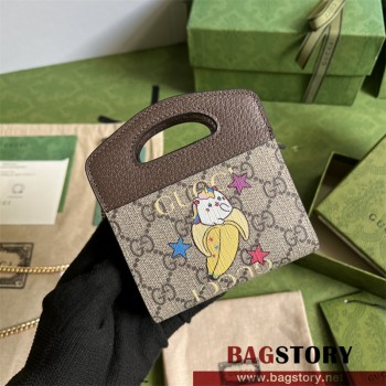 구찌 GUCCI   카드지갑 바나냐 프린트 탑 핸들 미니백 701066