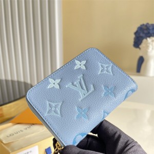 루이비통 한정판 지피코인퍼스 블루 카우하이드가죽 반지갑 M80408