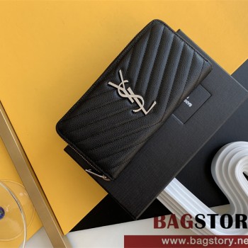 입생로랑 장지갑 캐비어 램스킨 은장/금장 358094