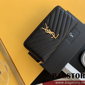 입생로랑 장지갑 캐비어 램스킨 은장/금장 358094