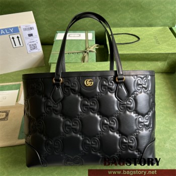 구찌 GUCCI  GG 마틀라세 레더 미디엄 토트백 631685