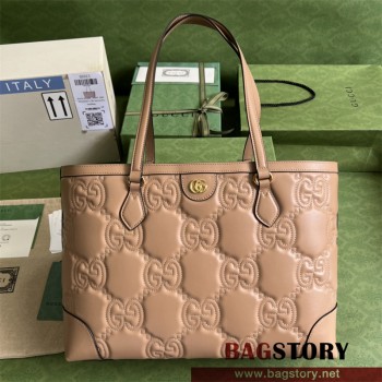 구찌 GUCCI  GG 마틀라세 레더 미디엄 토트백 631685