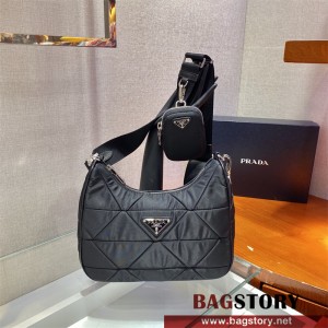 프라다 삼각로고 패딩 패치워크 숄더백 1BC151
