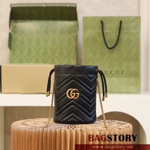 구찌 GUCCI  GG 마몽 마틀라세 미니 버킷백 575163