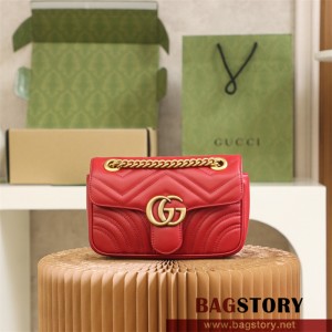 구찌 GUCCI 446744 GG 마몽 숄더백 미니 체인 마틀라세