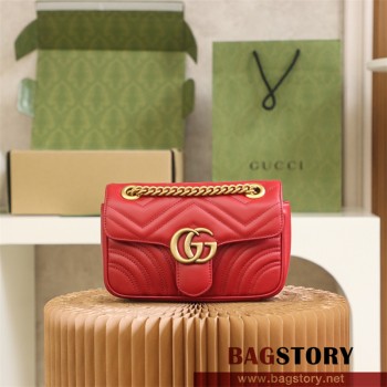 구찌 GUCCI 446744 GG 마몽 숄더백 미니 체인 마틀라세