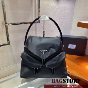 프라다 시그노가죽 트리밍 나일론 토트백 1BC160