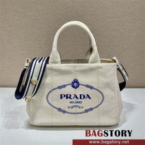 프라다 카나파 데님 프린트 토트백 1BG439