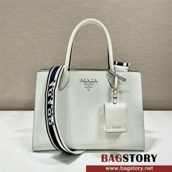 프라다 모노크롬 사피아노 레더 핸드백 1BA155