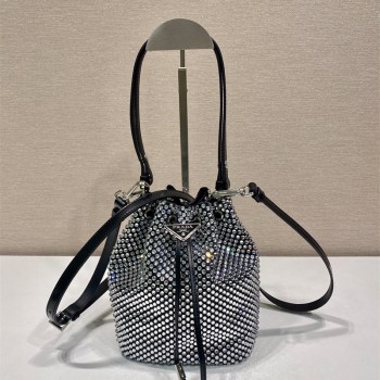 프라다 새틴 미니백 크리스탈 호보백 버킷백 1BE067