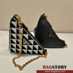 프라다 심볼 가죽 패브릭 미니 숄더 백 1BC176