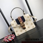 구찌 GUCCI 벨벳 실비 레더 탑핸들 미니 숄더백 470270