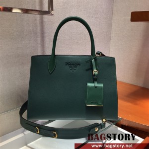 프라다 모노크롬 사피아노 레더 핸드백 토트백1BA155