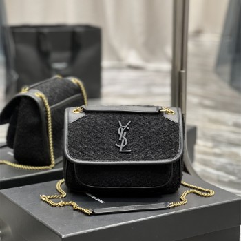 입생로랑 YSL 633151 22CM 니키 크링클 레더 숄더백
