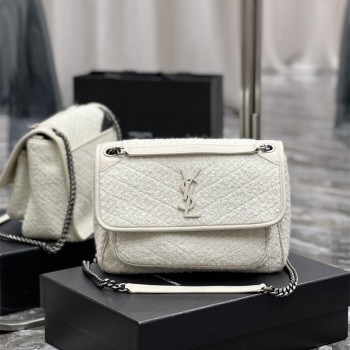 입생로랑 YSL 633158 28CM 니키 크링클 레더 미디움 숄더백