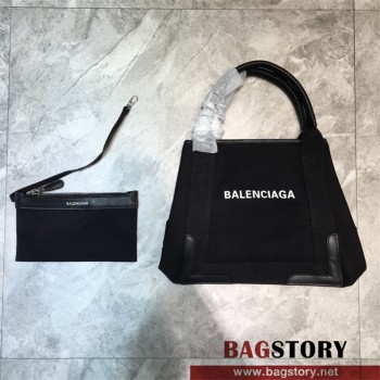 발렌시아가 BALENCIAGA 네이비 카바스 토트백 미디움
