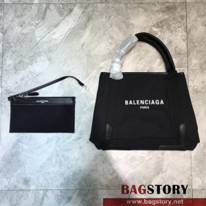  발렌시아가 BALENCIAGA 네이비 카바스 토트백 스몰