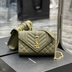 입생로랑 YSL 526286 21CM 마틀라세 엔벨로프 백 스몰 숄더백 크로스백