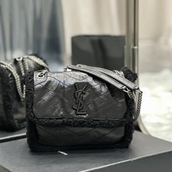 입생로랑 YSL 633151 22CM 생로랑 니키 베이비 크로커다일 엠보스 여성 숄더백