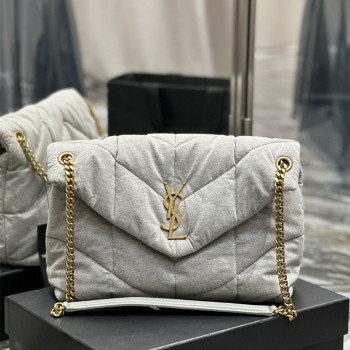 입생로랑 YSL 577475-1 35CM 루루 푸퍼 미디움 램스킨 여성 숄더백 