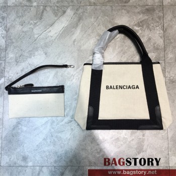 발렌시아가 BALENCIAGA 네이비 카바스 토트백 미디움