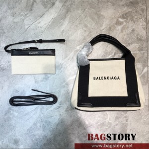 발렌시아가 BALENCIAGA 네이비 카바스 토트백 미니 