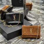 입생로랑 YSL 리버서블 스웨이드 케이트 체인 크로스백 737128 22CM