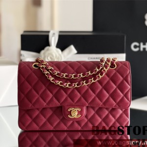 샤넬 CHANEL 클래식백 캐비어 램스킨 금장 은장 25cm