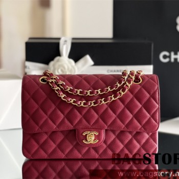 샤넬 CHANEL 클래식백 캐비어 램스킨 금장 은장 25cm