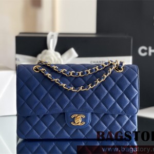 샤넬 CHANEL 클래식백 캐비어 램스킨 금장 은장 25cm