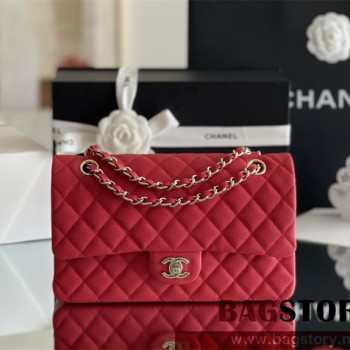 샤넬 CHANEL 클래식백 캐비어 램스킨 금장 은장 25cm