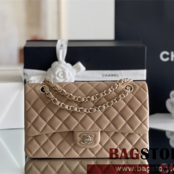 샤넬 CHANEL 클래식백 캐비어 램스킨 금장 은장 25cm