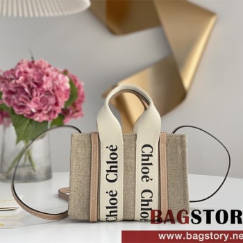 끌로에 Chloe 20cm 우디 스트랩 토트백 미니