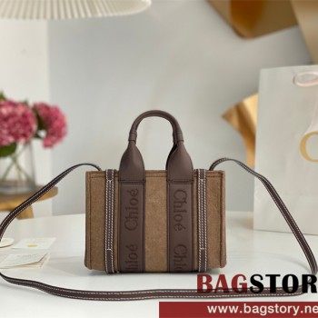 끌로에 Chloe 20cm 우디 스트랩 토트백 미니